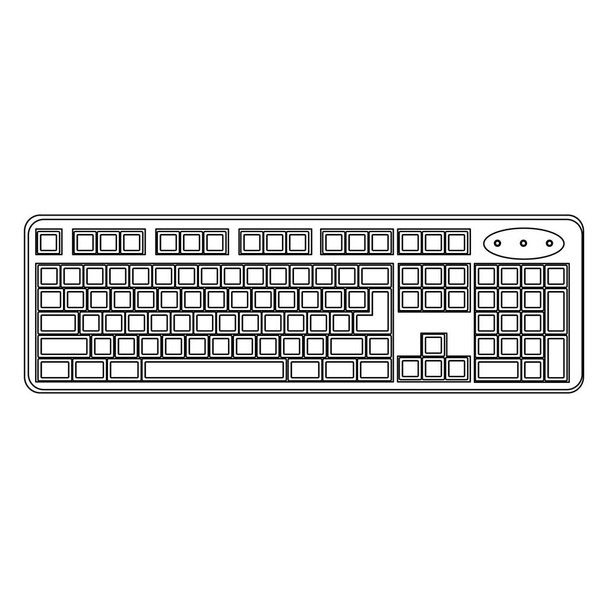 weißes Computertastatur-Symbol - Vektor, Bild