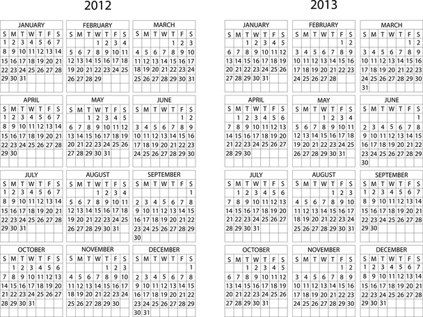 Kalendarz 2012-2013 - Wektor, obraz