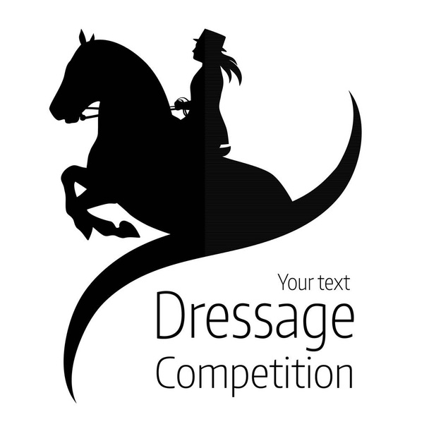 Equestrian dressage competitions - vector illustration of horse - Vector, Image