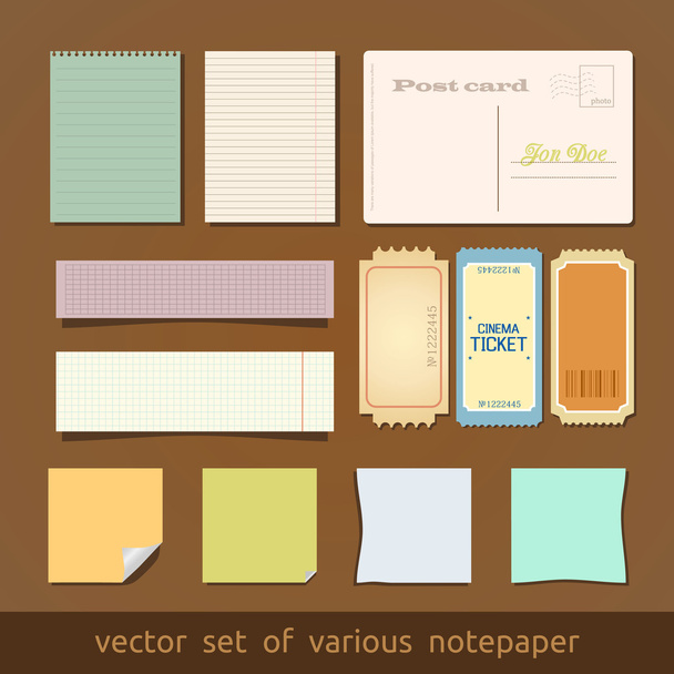 Коллекция различных бумажных и почтовых карточек
 - Вектор,изображение