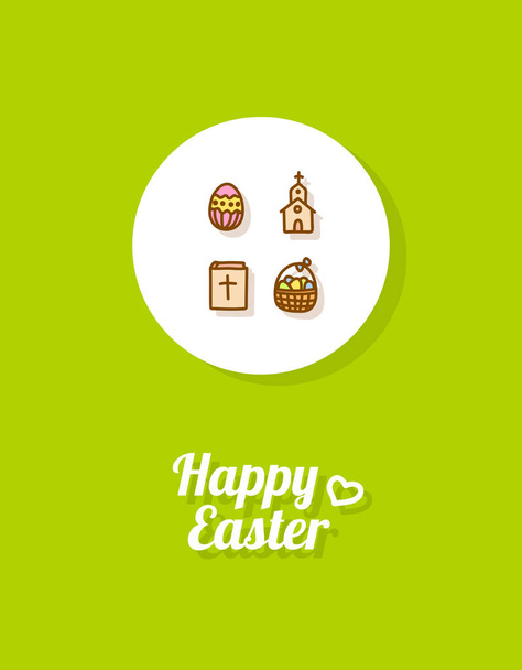 Happy Easter. Greeting card - Vector, Imagen