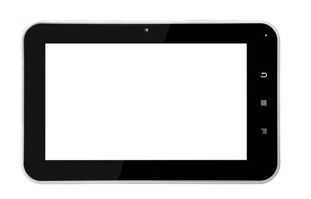 Tablet μαύρο εσωτερικό λευκό κάλυμμα επαγγελματίες μπροστά ευθεία - Φωτογραφία, εικόνα