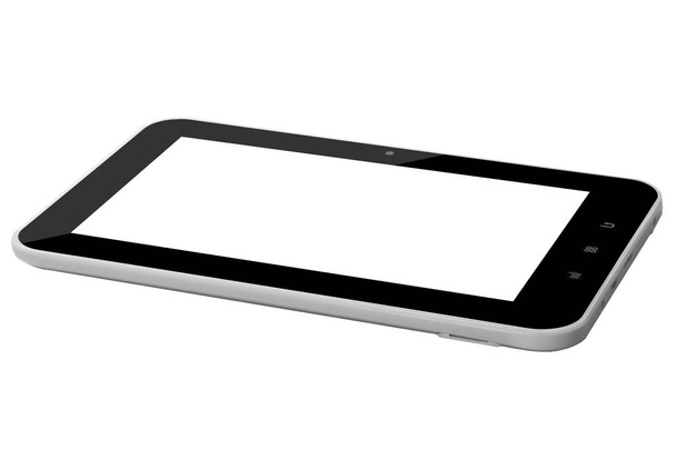 Tableta negro interior blanco cubierta negocio frente plano
  - Foto, Imagen