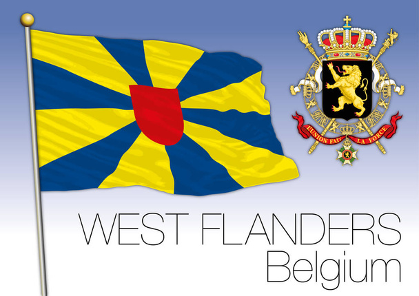 Περιφερειακή σημαία Δυτική Φλάνδρα, Βέλγιο - Διάνυσμα, εικόνα