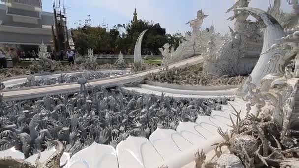Beautiful White Temple in Chaing Rai, Thailand - Footage, Video