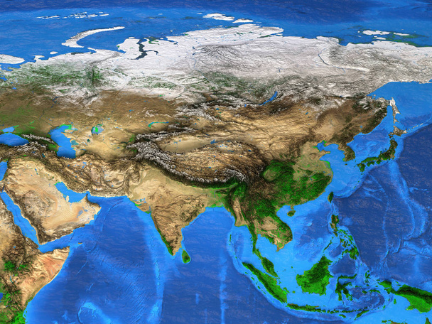 Παγκόσμιος Χάρτης υψηλής ανάλυσης επικεντρώθηκε στην Ασία - Φωτογραφία, εικόνα