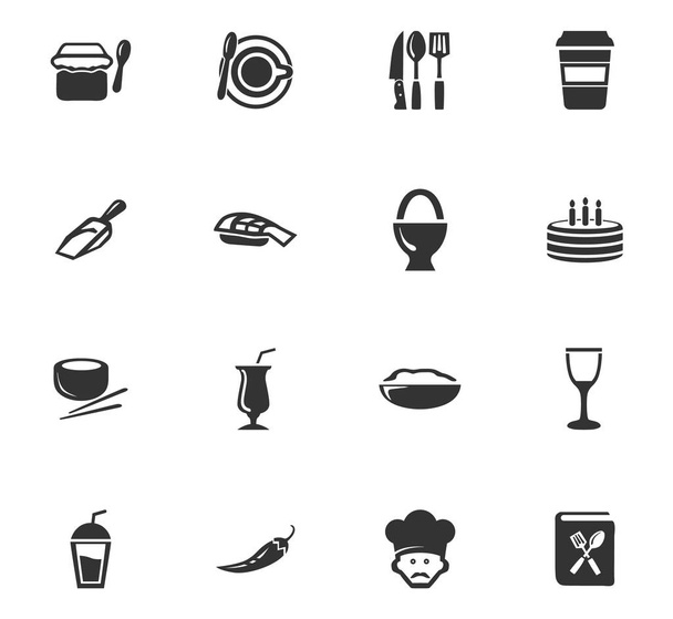 Conjunto de ícones alimentares - Vetor, Imagem