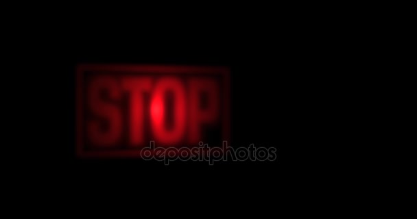 Stop obrazovky znamení blikající červená - Záběry, video