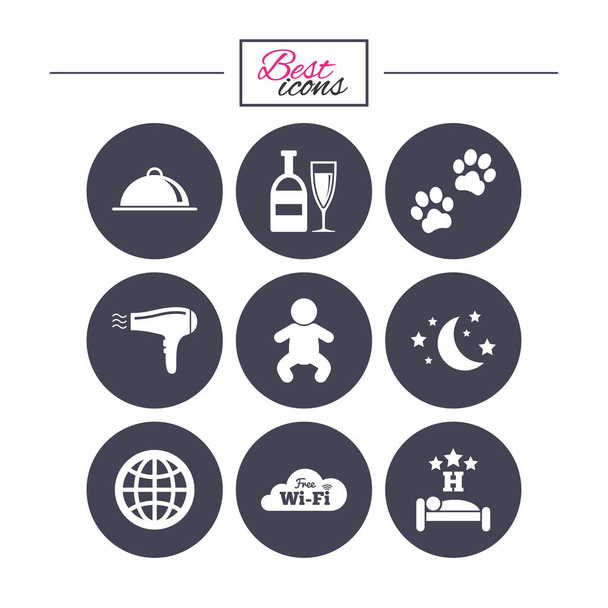 Hotel, apartment service icons - Vector, imagen