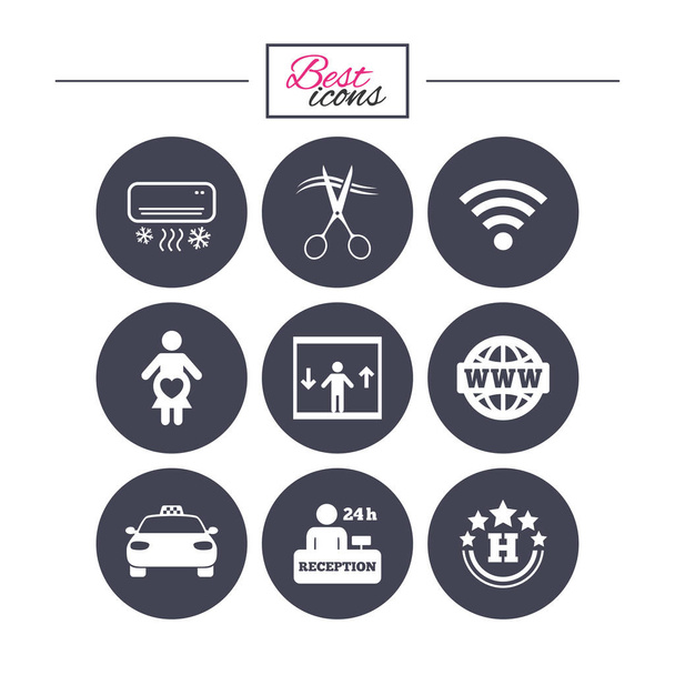 Hotel, apartment service icons - Vector, afbeelding