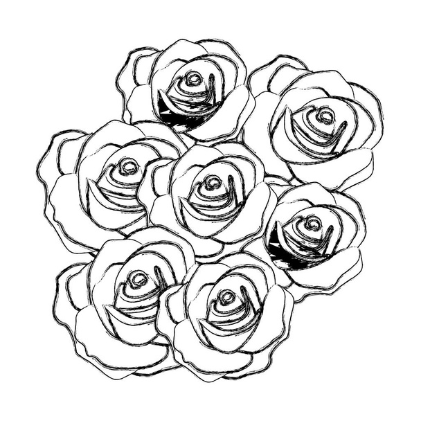 Silhouette Rosen Pflanzen Symbol - Vektor, Bild
