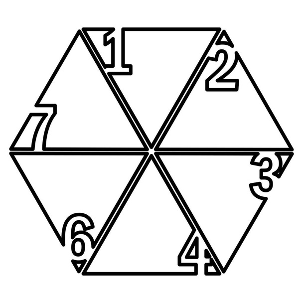 Rysunek riangles z numerem wewnątrz ikony - Wektor, obraz
