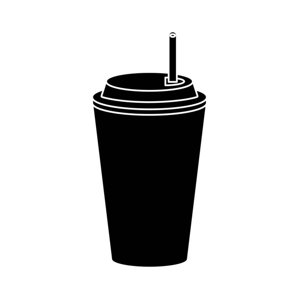 pictograma de paja de soda de taza de papel
 - Vector, imagen