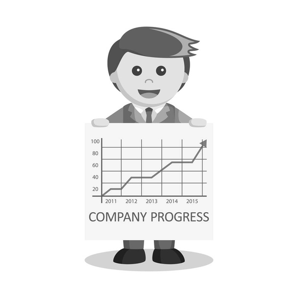 Černobílý plakát podnikatel a pokrok - Vektor, obrázek