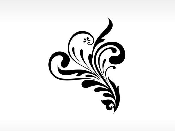 Vector black floral tattoo - Vector, Image