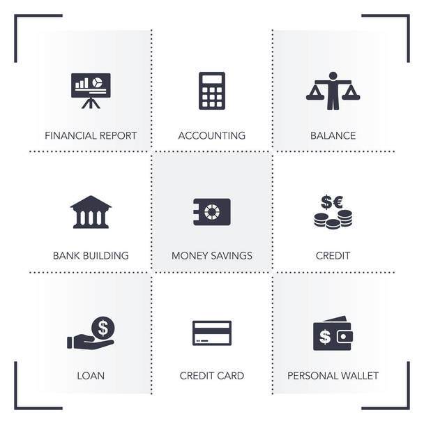 BANKING AND FINANCE ICON SET - Vector, Image