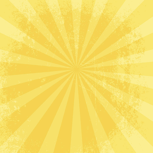 Retro yellow grungy star bust background - Vector, Image