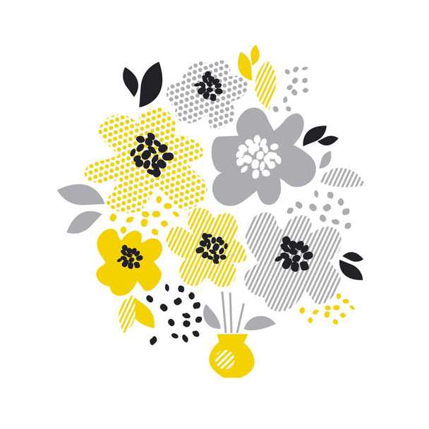 nykyaikainen kevät kukka muotoilu keltainen abstrakteja kukkia
. - Vektori, kuva