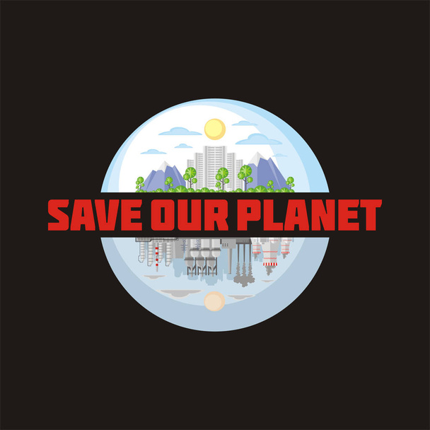 salvar nuestro planeta cartel - Vector, imagen