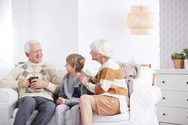 Boy spending time with grandparents - Photo, Image