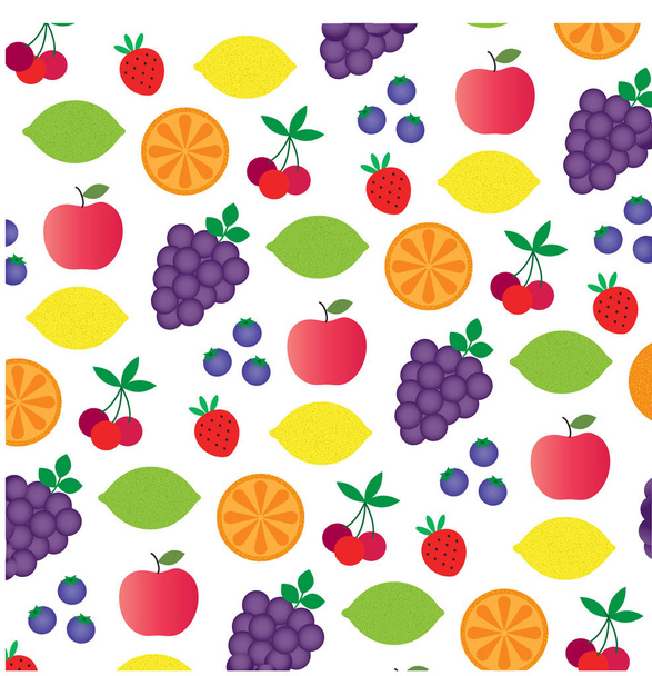 cartoon fruit pattern - Vector, afbeelding