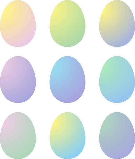 gradient of Easter eggs set  - Vector, Imagen