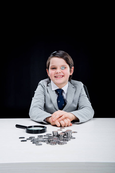 boy playing businessman - Foto, immagini