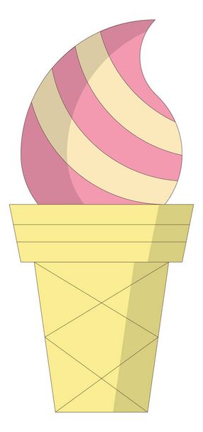 Мороженое в вафельном конусе
 - Вектор,изображение