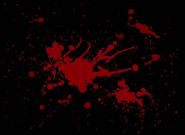 Rojo pintura salpicadura de sangre en Negro
 - Foto, imagen
