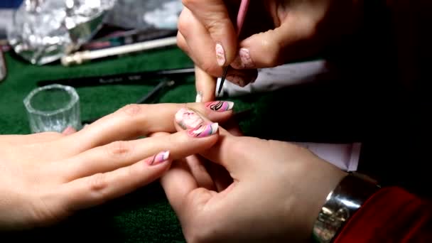 Manicure master works with client - Footage, Video