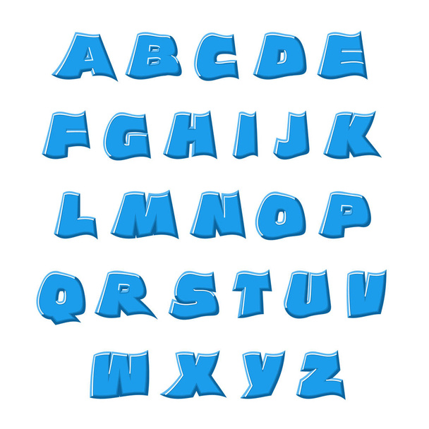Mavi alfabesi alfabe dalgalanan 3B vektör - Vektör, Görsel