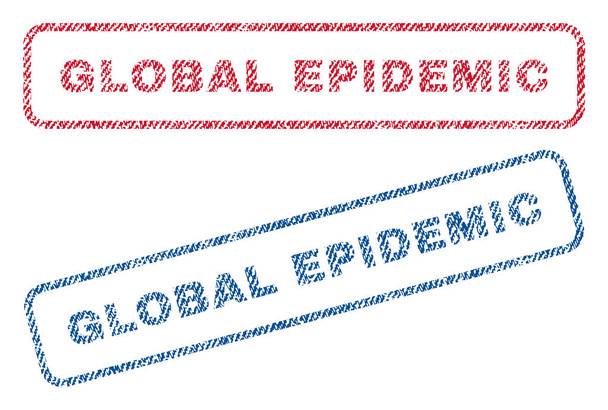 Global Epidemic Textile Stamps - Vector, imagen