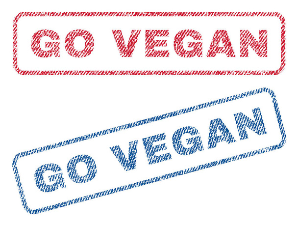 Go Vegan Textile Stamps - Vector, Image