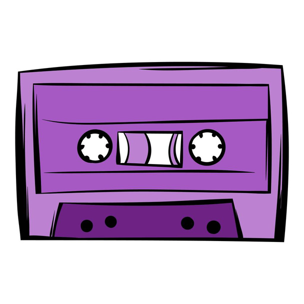 Music-cassette or tape icon cartoon - Vector, Imagen