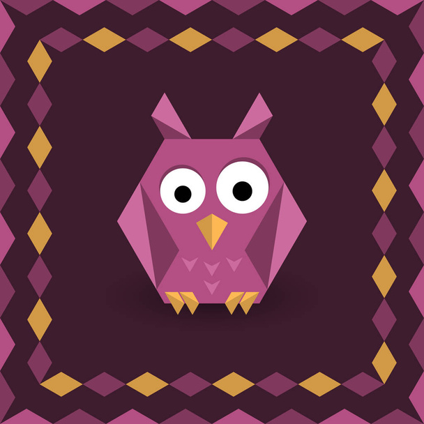 Polygonal origami owl - Wektor, obraz
