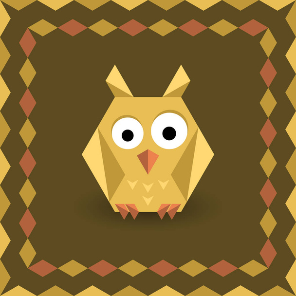 Polygonal origami owl - Vettoriali, immagini