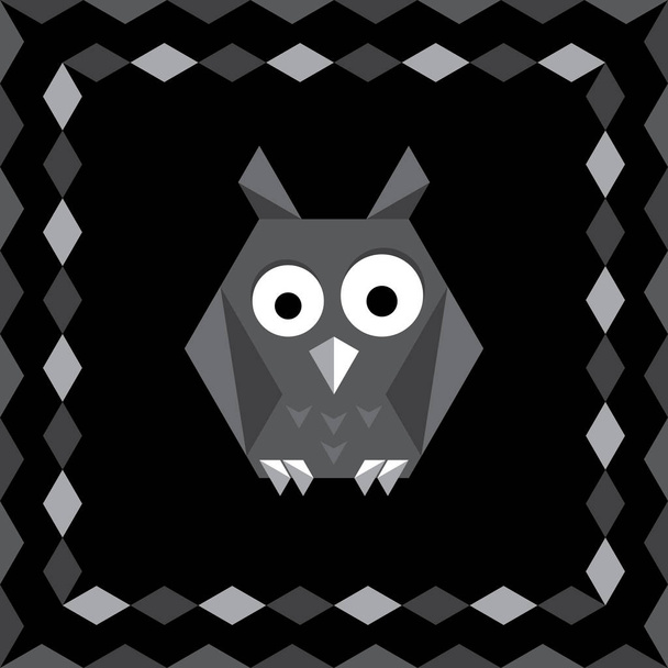 Polygonal origami owl - Διάνυσμα, εικόνα