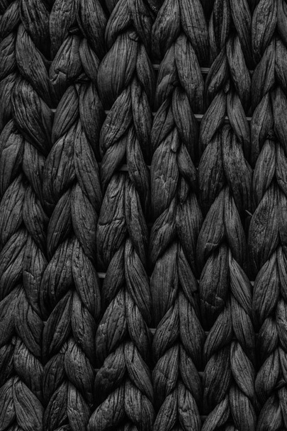 Raffia placemat Extra ruwe zwarte Grunge textuur - Foto, afbeelding