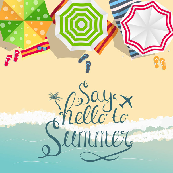Say Hello to zomer natuurlijke achtergrond vectorillustratie - Vector, afbeelding