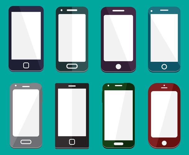 smartphone flat icons - Vector, Image