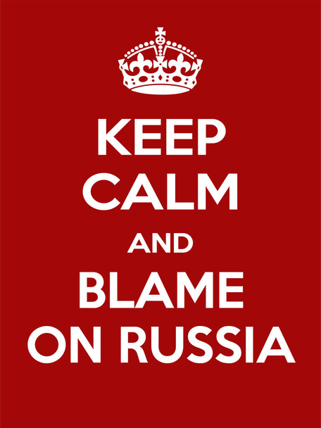 Vertical rectangular red-white motivation the russians blame poster based in vintage retro style - Vector, Image