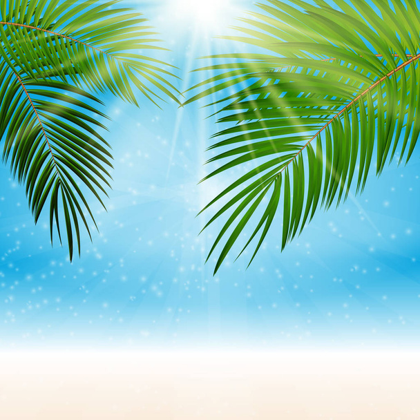 Palm Leaf Vector Background Illustration - Vector, Image