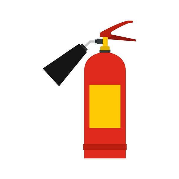 Κόκκινη φωτιά εικονίδιο πυροσβεστήρας, επίπεδη στυλ - Διάνυσμα, εικόνα