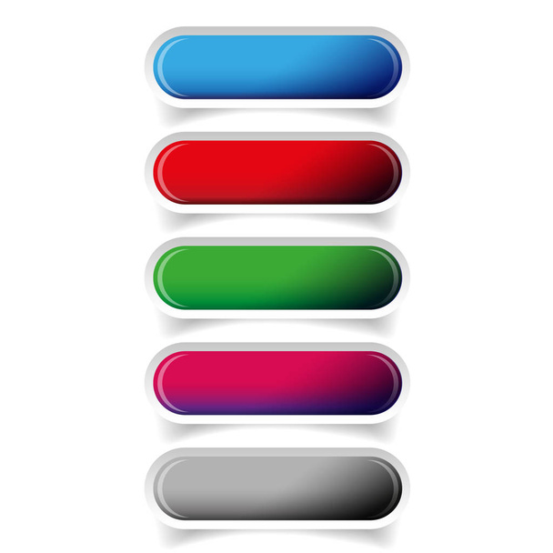 Colorful glossy web bar button vector - Vector, Image