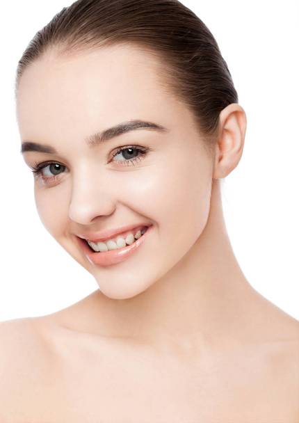 Beautiful woman with cute smile natural makeup spa - Photo, Image