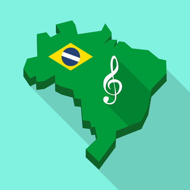 Carte longue ombre du Brésil avec un g clef
 - Vecteur, image
