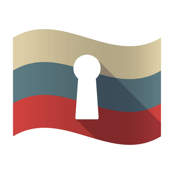 Uzun bir anahtar deliği ile gölge Rusya bayrağı - Vektör, Görsel