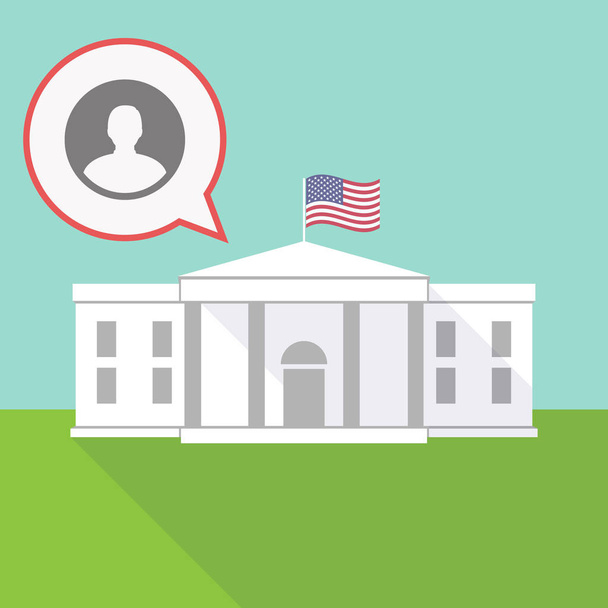 the White House with a balloon and a male avatar - Vector, Image