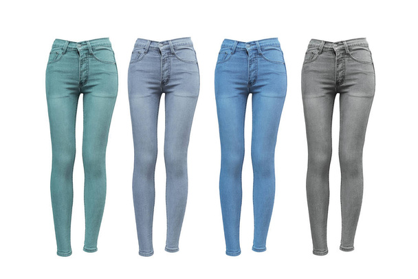 weibliche Skinny Jeans in verschiedenen Farben - Foto, Bild