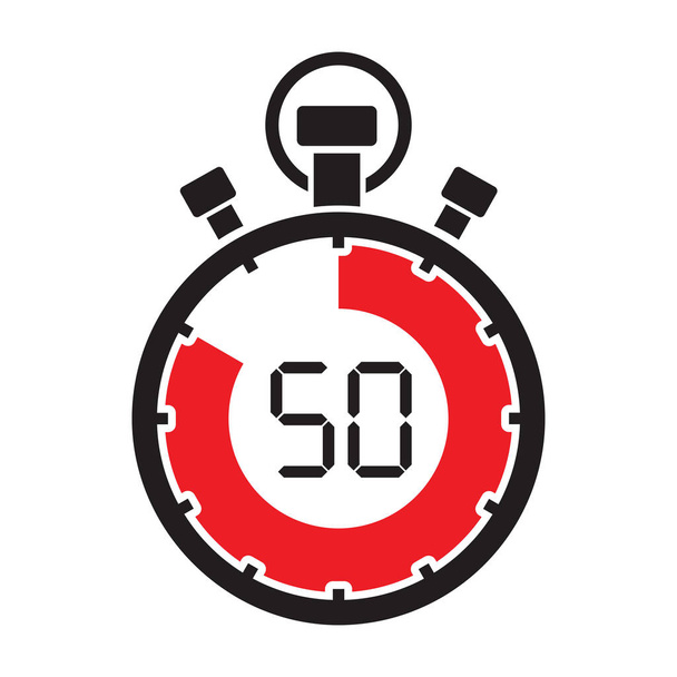 vijftig minuten stop horloge countdown - Vector, afbeelding